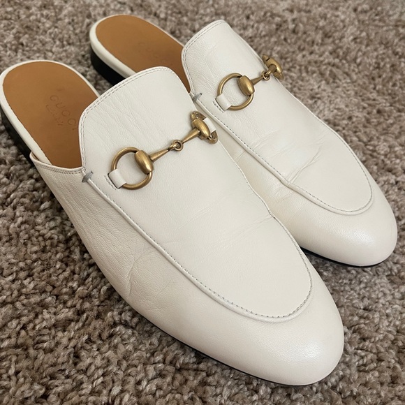 GUCCI Princetown Slipper Miles in White Leather - Size 37.5/7.5 - Picture 1 of 8